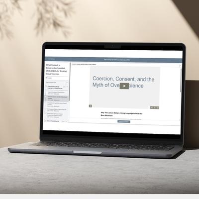 Lesson for ACE SW CEUs and NBCC CEUs on a laptop